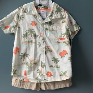NWT Baby Boy Carter’s Button down and Sorts Set